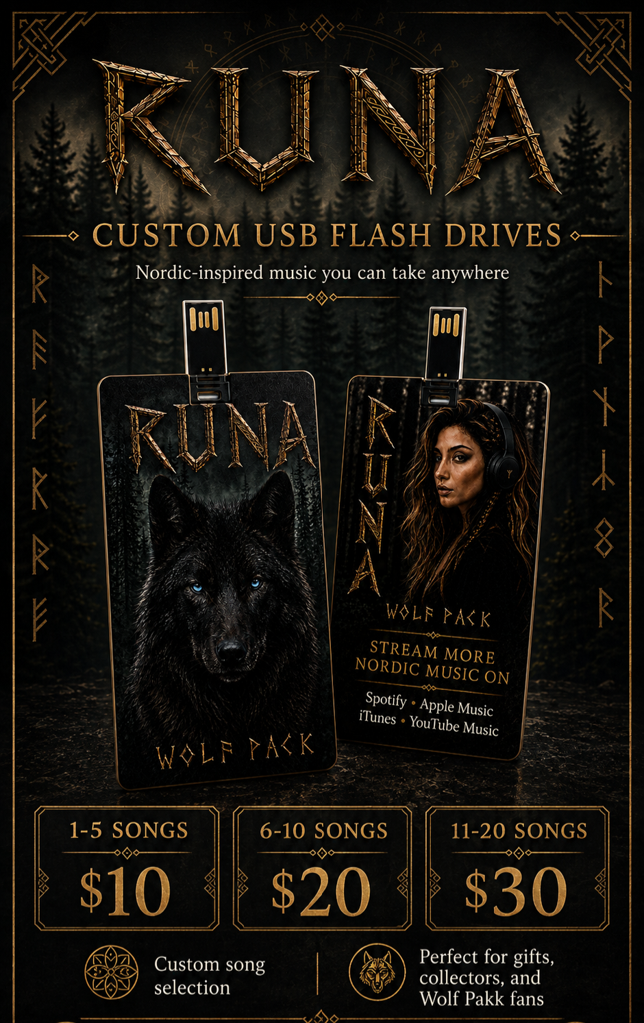Custom USB Flash Drives 6-10 Songs